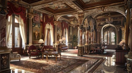Obraz premium Grand Interior of a Luxurious Mansion