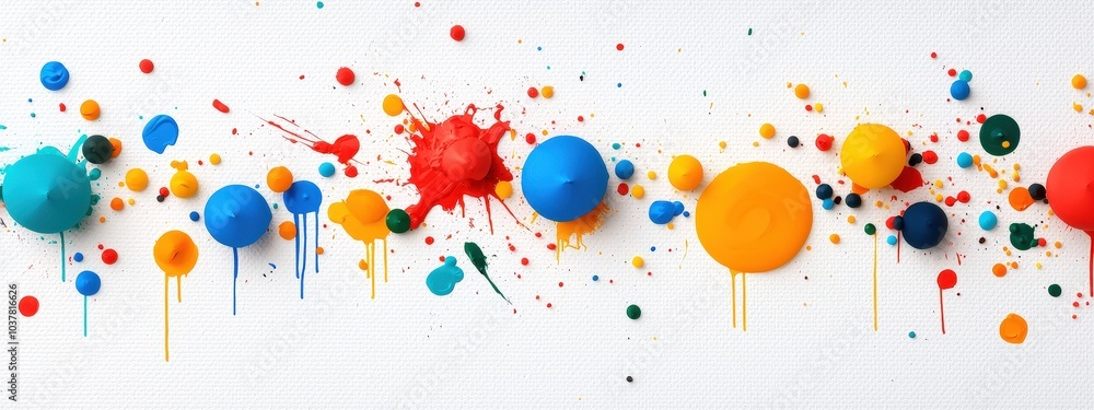 Poster abstract background with random splattered paint resembling an action painting