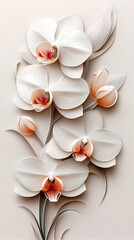 Vanda Orchid logo 3d vector papercut