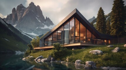 Modern Cabin Nestled in Mountain Valley