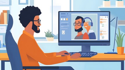 Obraz premium Technical support customer service Business technology concept. 