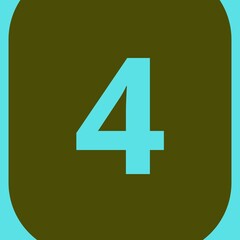 Obraz premium Blue number 4 button on black background