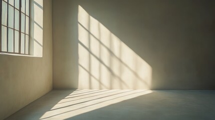 Fototapeta premium Sunlight Streaming Through Window in Empty Room