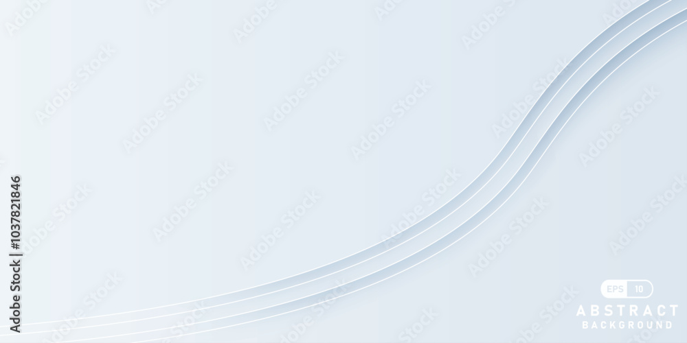 Poster abstract Soft blue background with gradient color and artistic wave dynamic line decoration. vector wavy abstract minimal line. EPS 10
