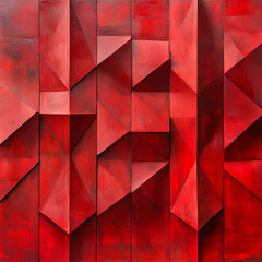 Geometric Red Textured Abstract Background - 3D Polygonal Blocks with Shades of Crimson and Dynamic Angles for Modern Art, Design Elements, and Unique Decorative Wall Textures