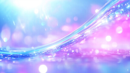 Fototapeta premium vibrant abstract background featuring soft waves of blue and pink hues, illuminated by sparkling light reflections. This dreamy scene evokes sense of tranquility and creativity
