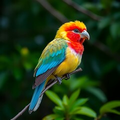 Birds with colorful plumage
