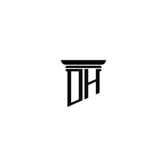 DH monogram logo design letter text name symbol monochrome logotype alphabet character simple logo