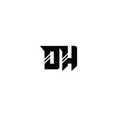 DH monogram logo design letter text name symbol monochrome logotype alphabet character simple logo
