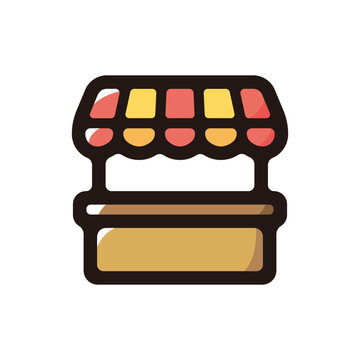 recommend clip art: Food stall outline icon for graphic design, apps and websites