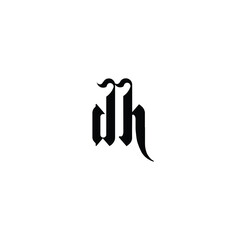 DH monogram logo design letter text name symbol monochrome logotype alphabet character simple logo