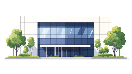 Skyscrapers and exhibition hall facades in the city