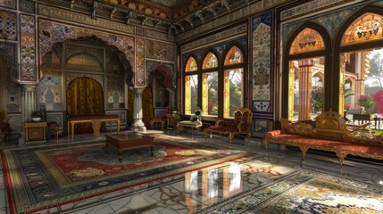 Obraz premium Ornate Interior of a Luxurious Palace