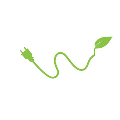 cable plug with green leaf