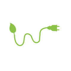 cable plug with green leaf