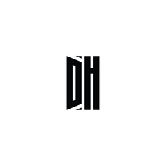 DH monogram logo design letter text name symbol monochrome logotype alphabet character simple logo