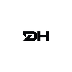 DH monogram logo design letter text name symbol monochrome logotype alphabet character simple logo