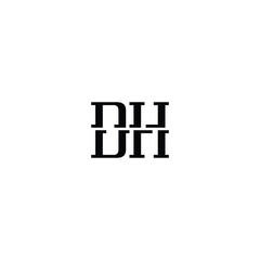 DH monogram logo design letter text name symbol monochrome logotype alphabet character simple logo