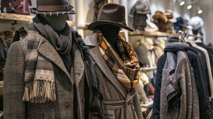 Winter Fashion Display in a Clothing Store