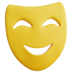 Theater Mask Comedy 3d Illustration