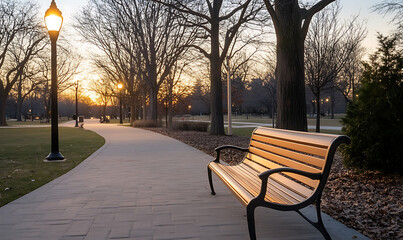 bench in the park-generative ai