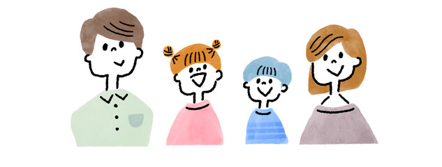 シンプルでかわいい家族のアイコンイラスト