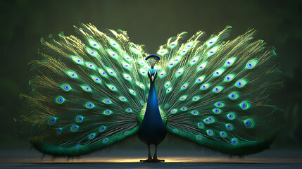 Obraz premium The Peacock,peacock with an open tail.