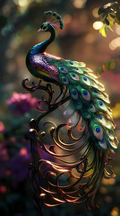 Fototapeta premium The Peacock,peacock with an open tail.