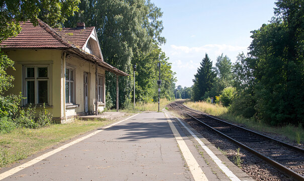 railway in the countryside-generative ai