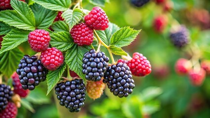 Close-up of asymmetrical Rubus ulmifolius (elmleaf blackberry)