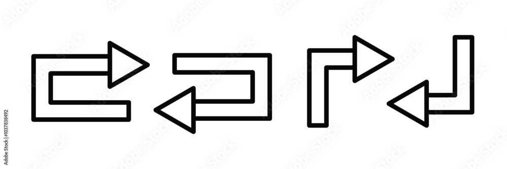 Poster go straight this way one way only turn u turn left and right. direction arrow. vector illustration.
