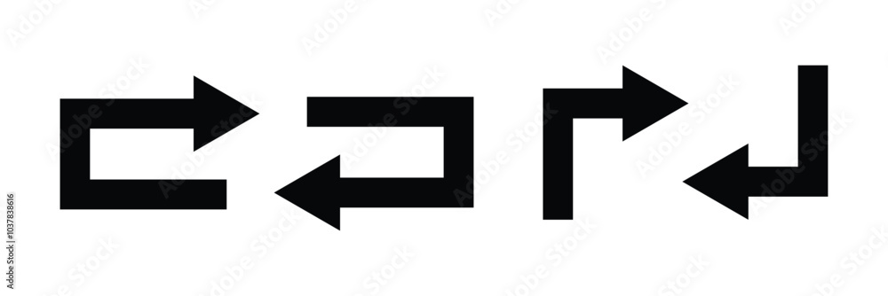 Poster way direction arrow. go straight this way one way only turn u turn left and right. u turn arrow symb