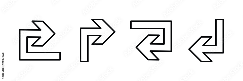 Poster go straight this way one way only turn u turn left and right. direction arrow. vector illustration.