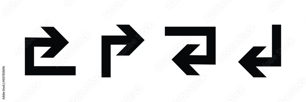 Poster way direction arrow. go straight this way one way only turn u turn left and right. u turn arrow symb