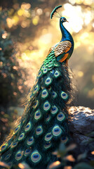 Obraz premium The Peacock,peacock with an open tail.