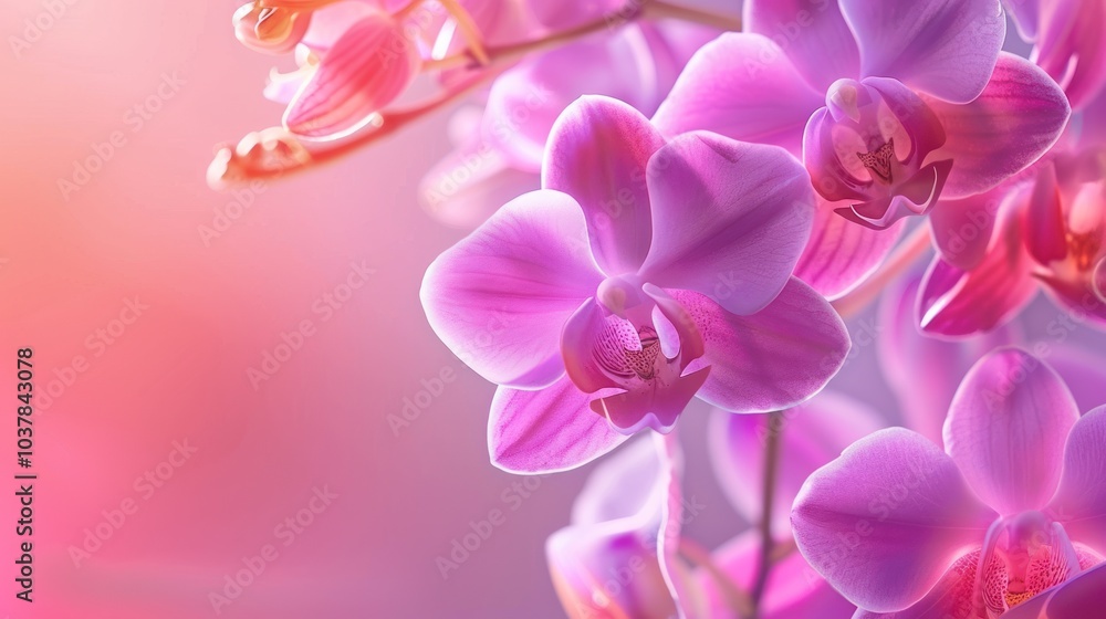 Wall mural Pink Orchid Flower Closeup