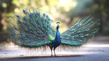 Obraz premium The Peacock,peacock with an open tail.