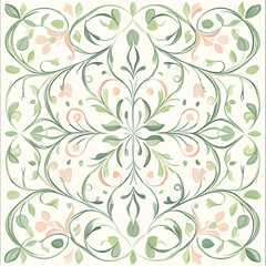 Geometric and Organic Doodle Tile and Carpet Designs with White Borders | Hand-drawn, Abstract, Floral, and Symmetrical Patterns in Soft Pastel and Earth Tones