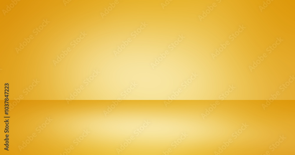 Wall mural orange, yellow empty room studio gradient used for background and display your product