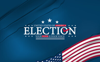 Election day scene displaying the American flag and text, highlighting the significance of exercising one's right to vote