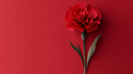 Obraz premium Carnation flower logo 3d vector papercut