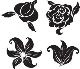 Black Rose,tattoo, vintage, butterfly, design, flower, bird vectors design 