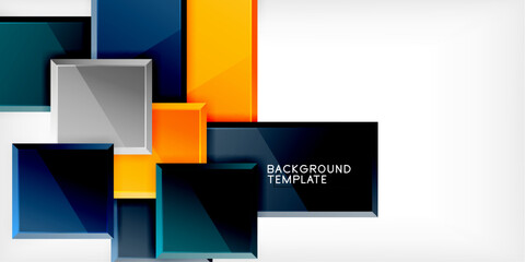 Fototapeta premium Colorful squares and rectangles. Vector Illustration For Wallpaper, Banner, Background, Card, Book Illustration, landing page