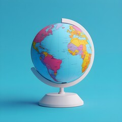 Fototapeta premium Colorful Globe on Blue Background