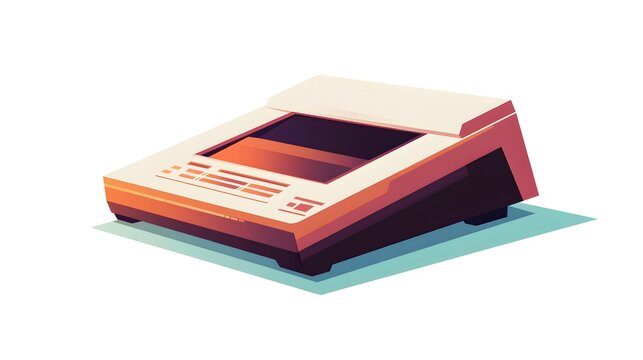 Retro Technology  Vintage Computer Device Illustration