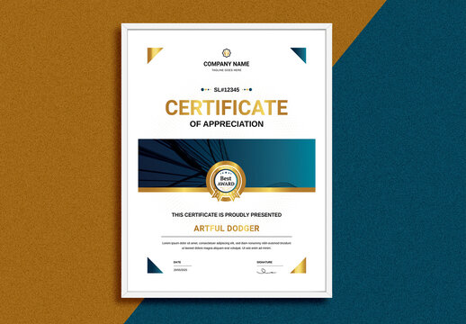 Certificate Design Template Layout