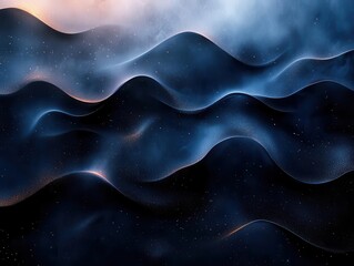 Obraz premium abstract blue-black gradient background featuring a grainy texture effect, flowing waves of dark vibrant colors creating a dramatic visual space perfect for creative projects and artistic expressions