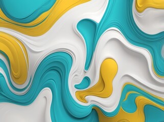 Abstract background, white, yellow an turquoise