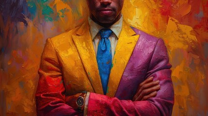 Fototapeta premium Investment advisor consultation, professional attire, vibrant colors, office setting, detailed