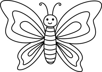 butterfly cartoon doodle lineart